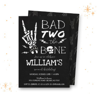 Bad Two The Bone Birthday Invitation