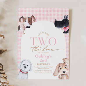 Bad TWO the Bone Checkered Puppy Invitation