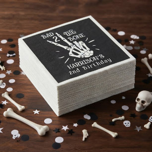 Bad Two The Bone! Halloween 2nd Birthday Party Napkins