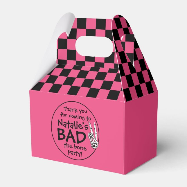 Bad Two The Bone Personalized 2nd Birthday Party Favor Boxes (Front Side)