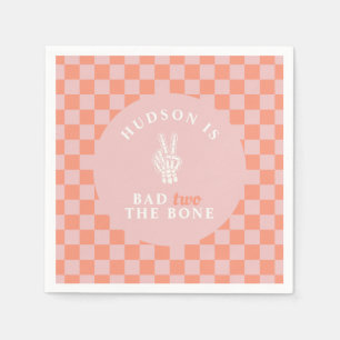Bad TWO The Bone Pink Second Birthday Napkins