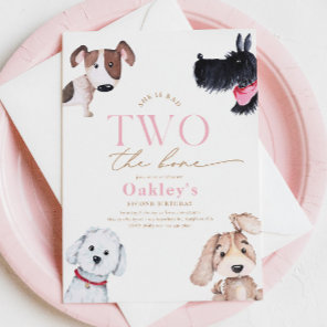 Bad TWO the Bone Puppy Birthday Invitation