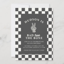 Bad TWO The Bone Second Birthday Invitations