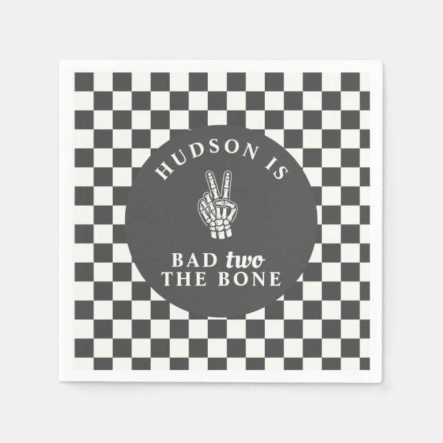 Bad TWO The Bone Second Birthday  Napkins (Front)
