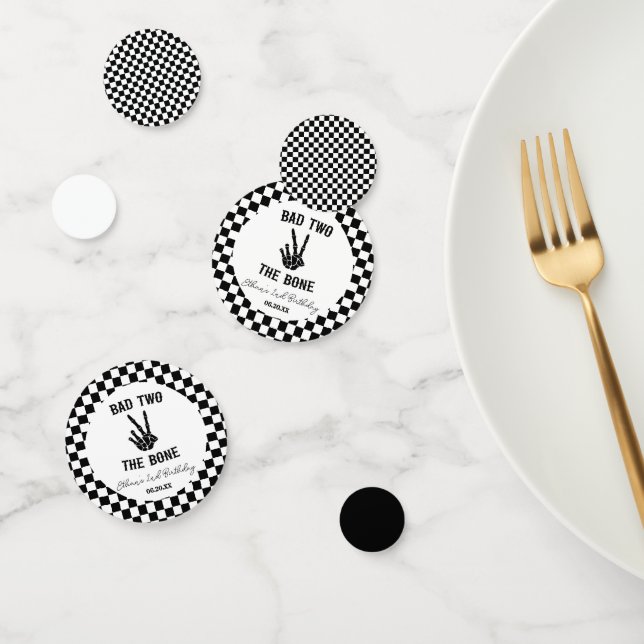 Bad Two The Bone Skeleton 2nd Birthday Party Confetti (Group)