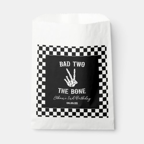 Bad Two The Bone Skeleton 2nd Birthday Party Favor Bag