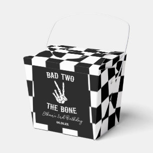 Bad Two The Bone Skeleton 2nd Birthday Party Favor Boxes