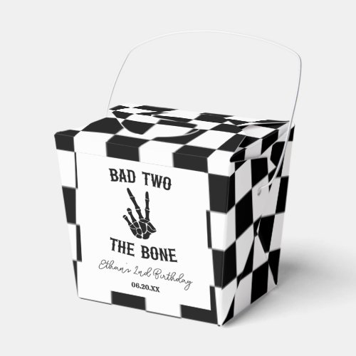 Bad Two The Bone Skeleton 2nd Birthday Party Favor Boxes