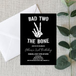 Bad Two The Bone Skeleton 2nd Birthday Party Invitation<br><div class="desc">This is a Bad Two The Bone Skeleton 2nd Birthday Party Invitation!</div>