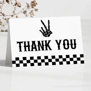 Bad Two The Bone Skeleton 2nd Birthday Party Letterpress Thank You Card