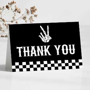 Bad Two The Bone Skeleton 2nd Birthday Party Letterpress Thank You Card