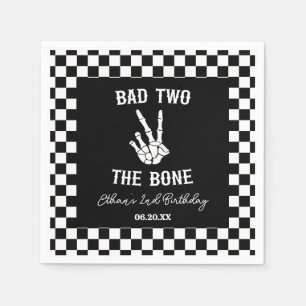 Bad Two The Bone Skeleton 2nd Birthday Party Napkins
