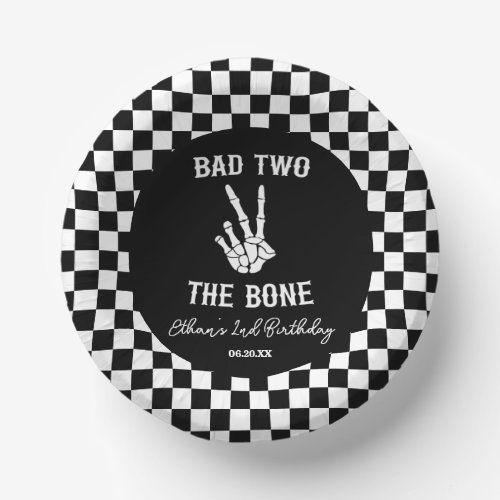 Bad Two The Bone Skeleton 2nd Birthday Party Paper Bowls