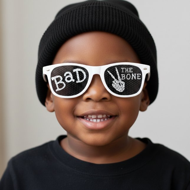 Bad Two the Bone Skeleton 2nd Birthday Party Retro Sunglasses (Creator Uploaded)