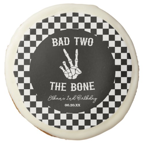 Bad Two The Bone Skeleton 2nd Birthday Party Sugar Cookie