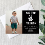 Bad Two The Bone Skeleton Photo 2nd Birthday Party Invitation<br><div class="desc">This is a Bad Two The Bone Skeleton Custom Picture Photo 2nd Birthday Party Invitation!</div>