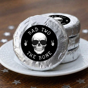 Bad Two the Bone Skeleton Skull 2nd Birthday Party Dipped Oreo Cookie Favors