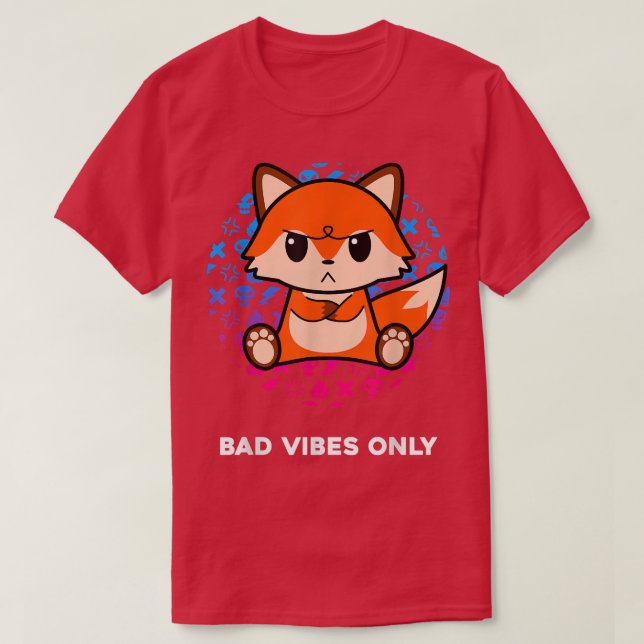 Bad Vibes Only Grumpy Looking Nerd Gothic Fo  T-Shirt (Design Front)