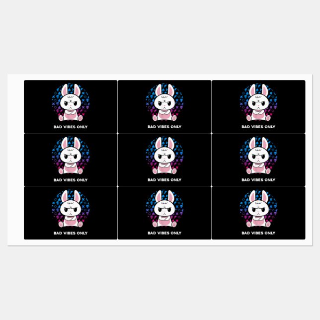 Bad Vibes Only Labels (Sheet)