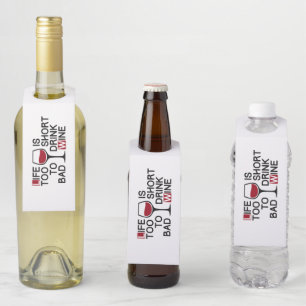 Bad wine bottle hanger tag