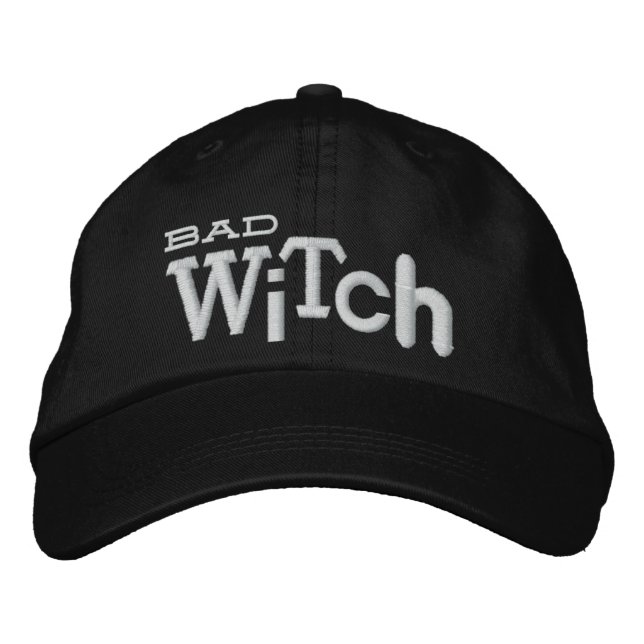 BAD WITCH Eclectic Style Halloween Embroidery Hat (Front)