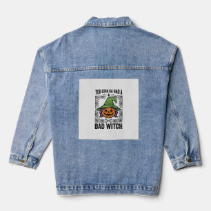 Bad Witch Funny Halloween Pumpkin Witch_1 Denim Jacket
