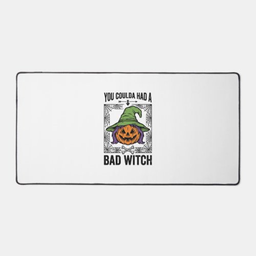 Bad Witch Funny Halloween Pumpkin Witch_1 Desk Mat