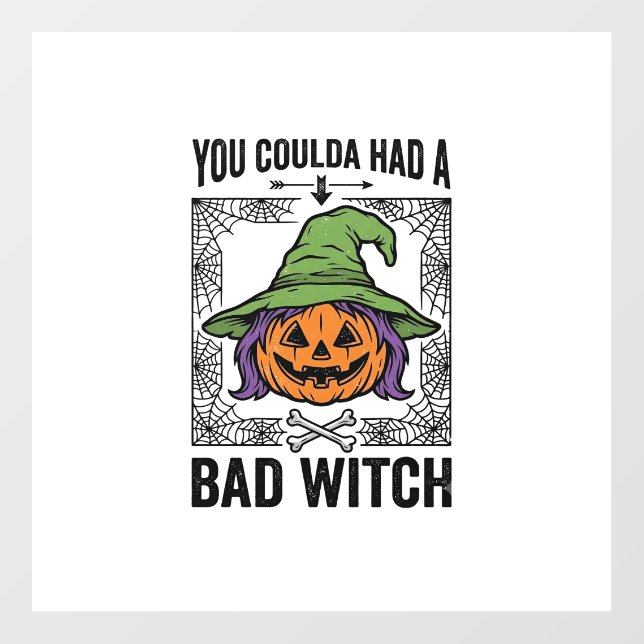 Bad Witch Funny Halloween Pumpkin Witch_1 Floor Decals (Front)