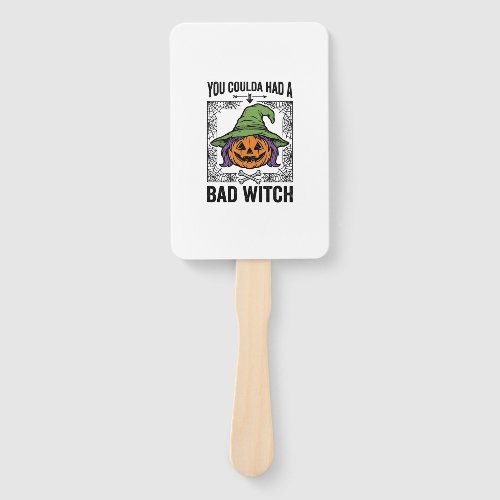 Bad Witch Funny Halloween Pumpkin Witch_1 Hand Fan