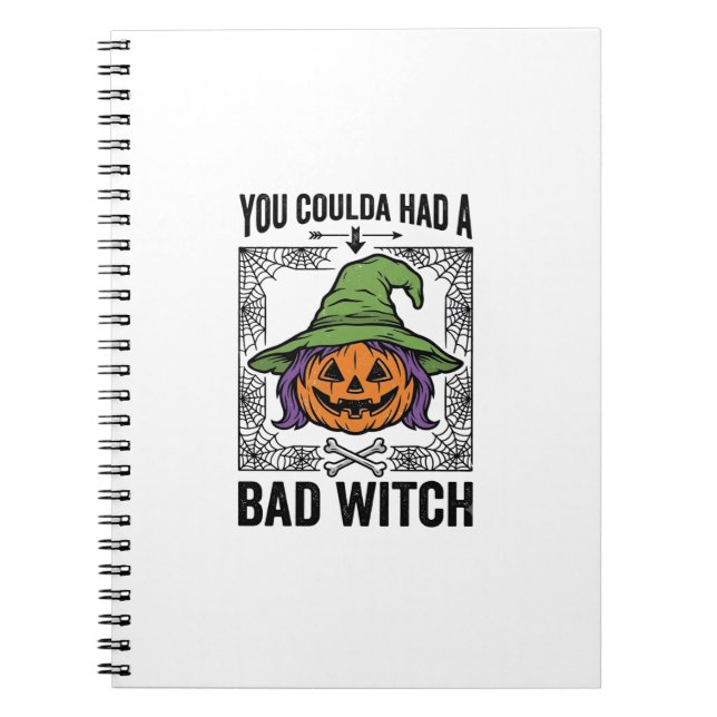 Bad Witch Funny Halloween Pumpkin Witch_1 Notebook (Front)