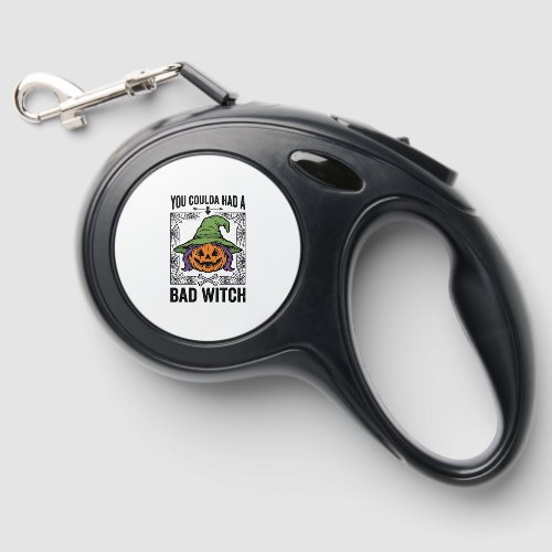 Bad Witch Funny Halloween Pumpkin Witch_1 Retractable Pet Leash