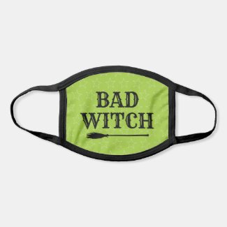 Bad Witch Green and Black Womens Halloween Face Mask