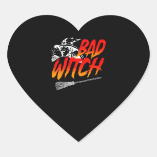Bad Witch Halloween Heart Sticker