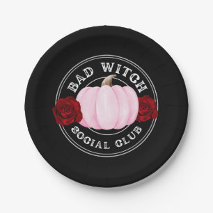 Bad Witch Social Club Halloween Paper Plates