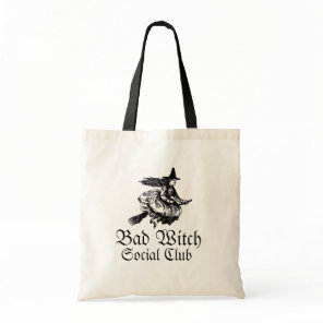 Bad Witch Social Club  Womens Halloween Tote Bag
