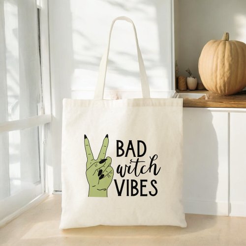 Bad Witch Vibes Modern Halloween Tote Bag