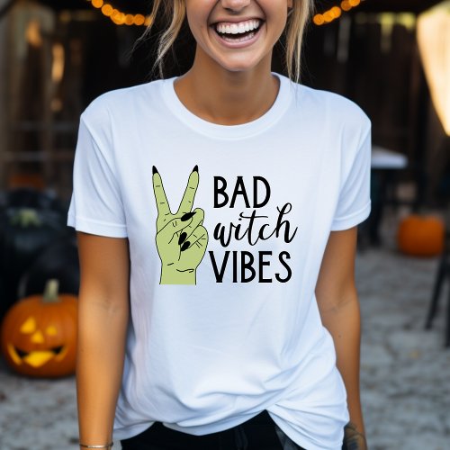 Bad Witch Vibes Modern Womens Halloween T_Shirt