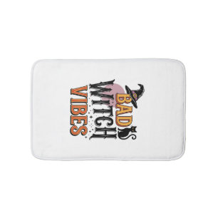 Bad Witch Vibes Vintage Halloween Shirt Design_1 Bath Mat