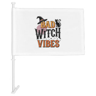 Bad Witch Vibes Vintage Halloween Shirt Design_1 Car Flag