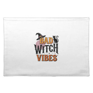 Bad Witch Vibes Vintage Halloween Shirt Design_1 Cloth Placemat