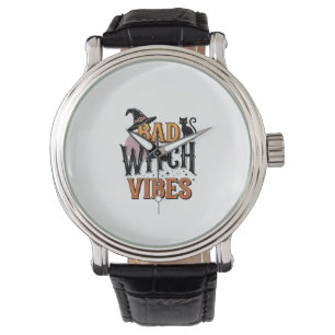 Bad Witch Vibes Vintage Halloween Shirt Design_1 Watch