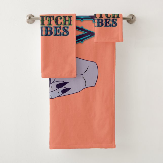 Bad Witch Vibes Witchy Hands Bath Towel Set (Insitu)