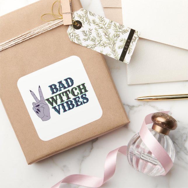 Bad Witch Vibes Witchy Hands Square Sticker (Gifting)