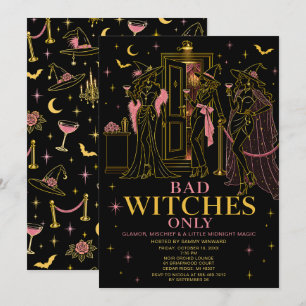 Bad Witches Only Halloween Girls Night Invitation