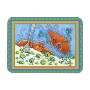 BAD YAM YELLING AT PEAS, FUNNY THANKSGIVING MEAL MAGNET