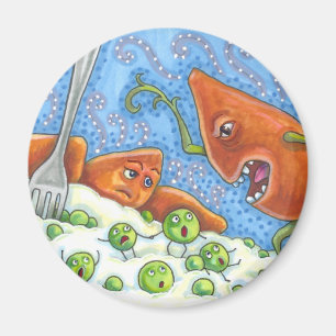 BAD YAM YELLING AT PEAS, FUNNY THANKSGIVING MEAL MAGNET