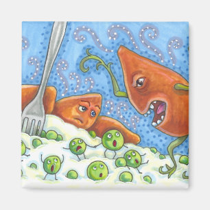 BAD YAM YELLING AT PEAS, FUNNY THANKSGIVING MEAL MAGNET