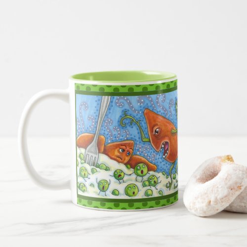 BAD YAM YELLING AT PEAS FUNNY THANKSGIVING MEAL Two_Tone COFFEE MUG