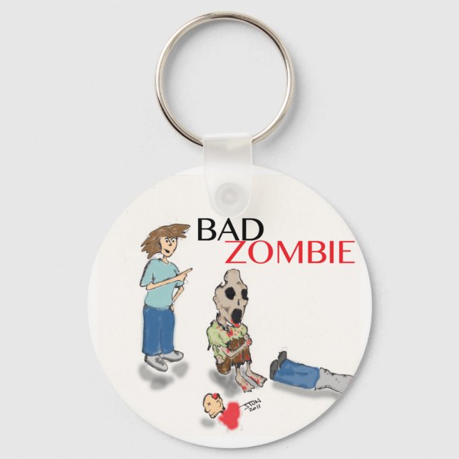 Bad Zombie Keychain (Front)