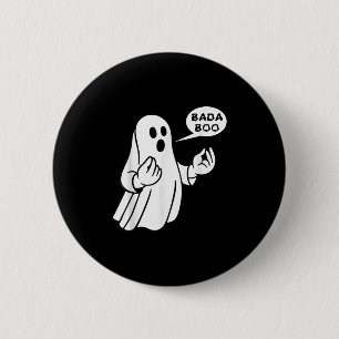 Bada Boo Italian Ghost Funny Halloween T-shirt_1.p Button